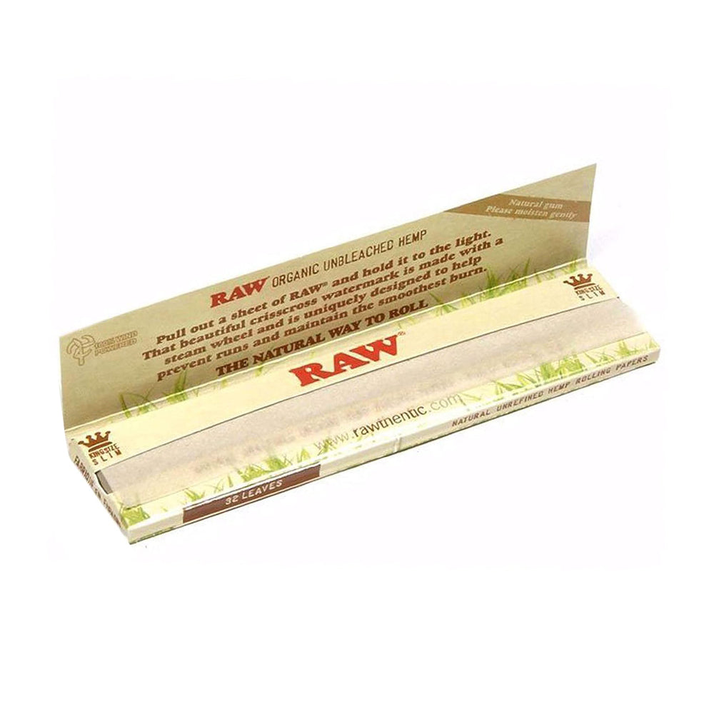 RAW Organic King Size Slim Rolling Papers (Pack of 50)