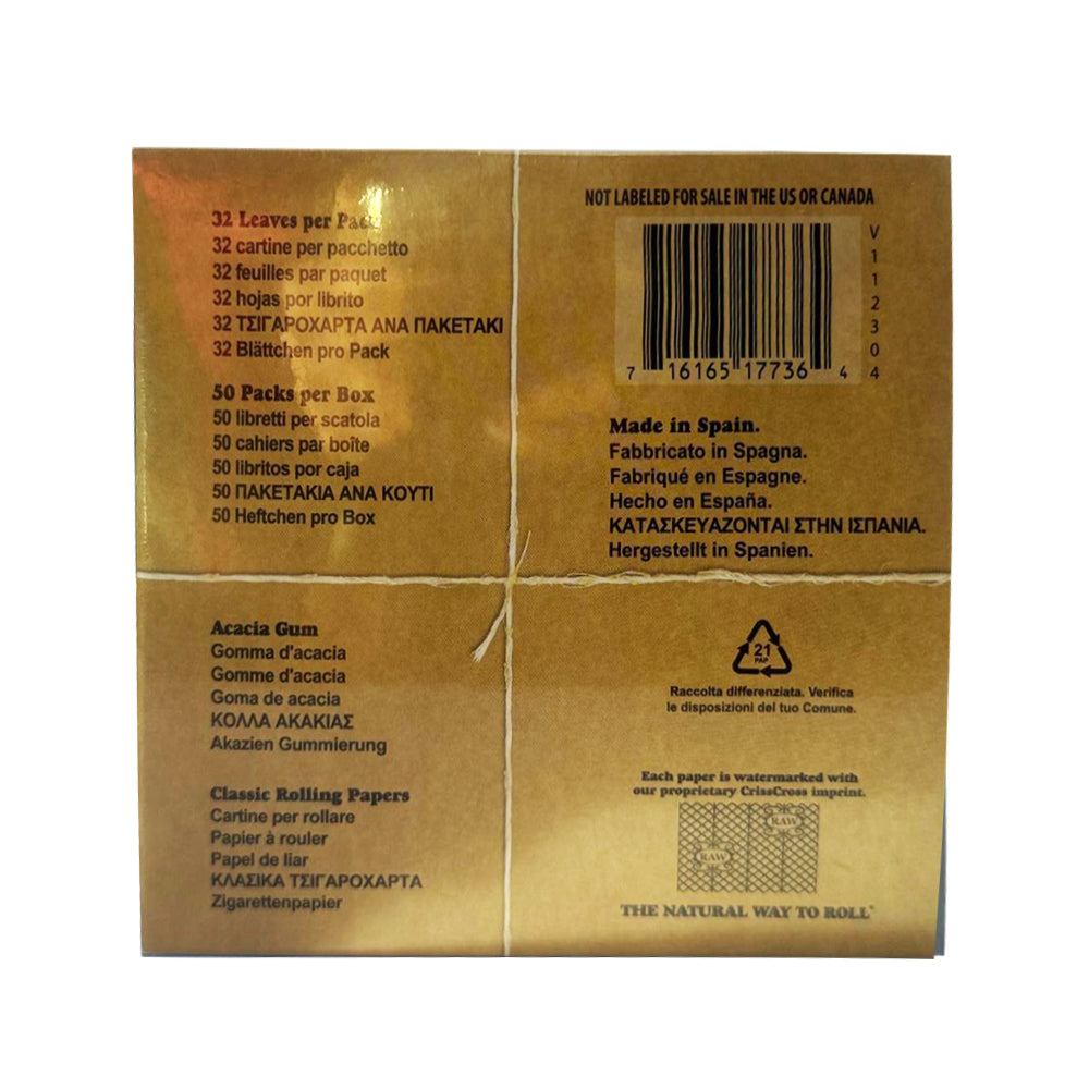 RAW Classic King Size Slim Rolling Papers (Pack of 50)