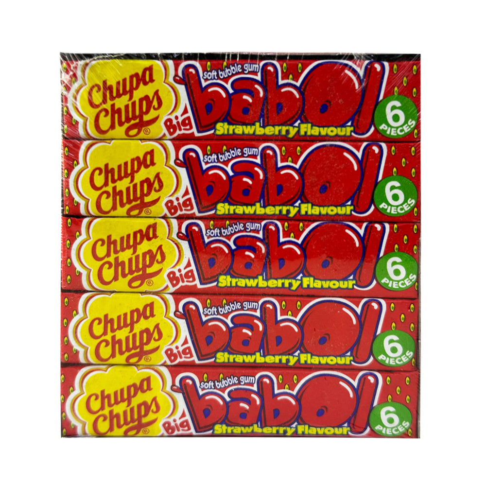 Chupa Chups Big Babol Strawberry Gum: Blow Bubbly Fun! (20x27.6g)