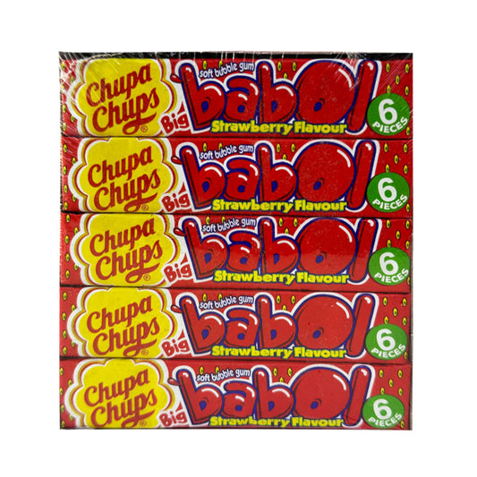 Chupa Chups Big Babol Strawberry Gum: Blow Bubbly Fun! (20x27.6g)