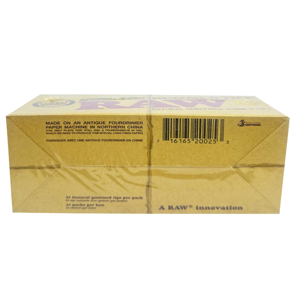 RAW Perforated Gummed Tips (Unrefined, Natural) - Pack of 24