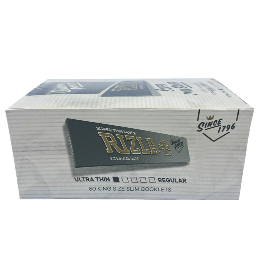 Rizla Silver King Size Super Slim 50 Booklets Rolling Papers