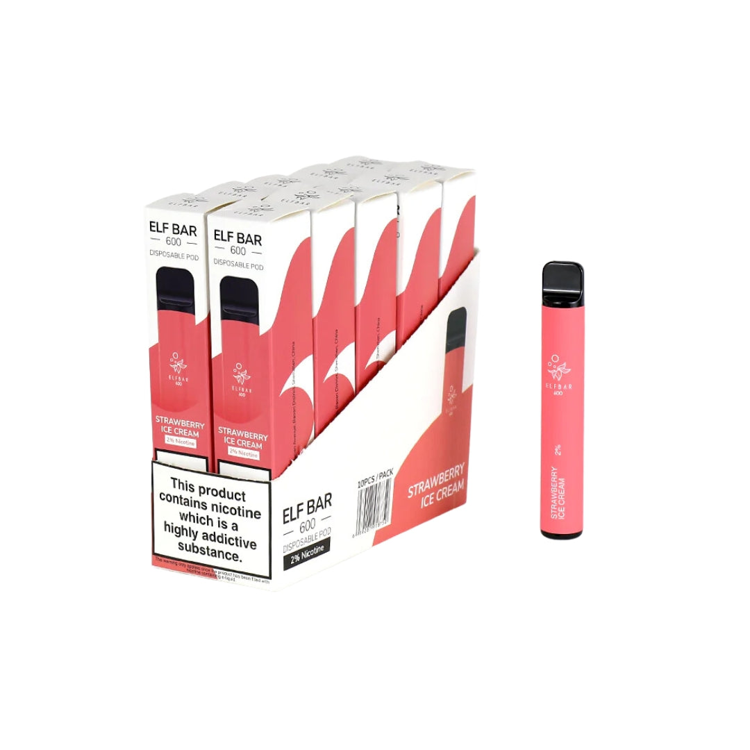 ELF BAR 600 Disposable Vape - 20mg (Pack of 10)