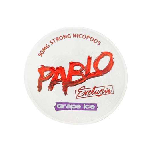 PABLO Exclusive Grape Ice: Nicotine pouches with a nicotine content of 50 mg/g (Pack of 10)