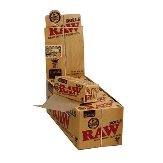 Raw Classic Rolls 12 Rolls of 3 m, Brown (Pack of 24)