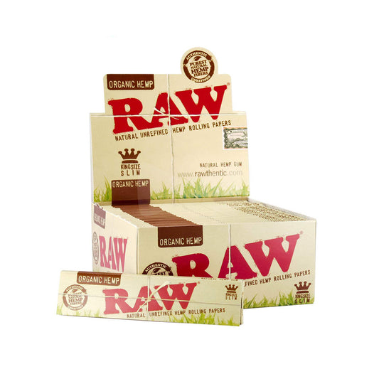 RAW Organic King Size Slim Rolling Papers (Pack of 50)