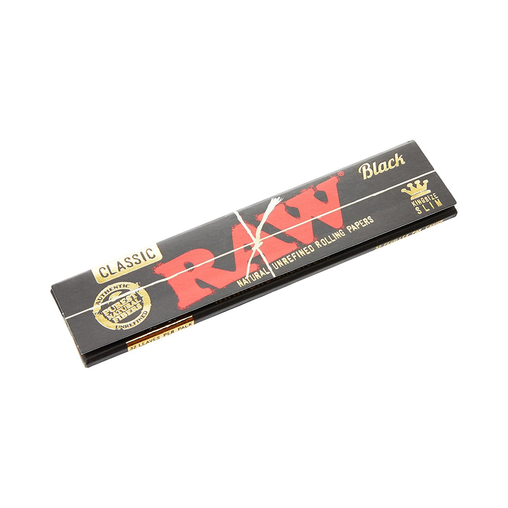 RAW Black Classic King Size Slim Rolling Papers (Pack of 50)