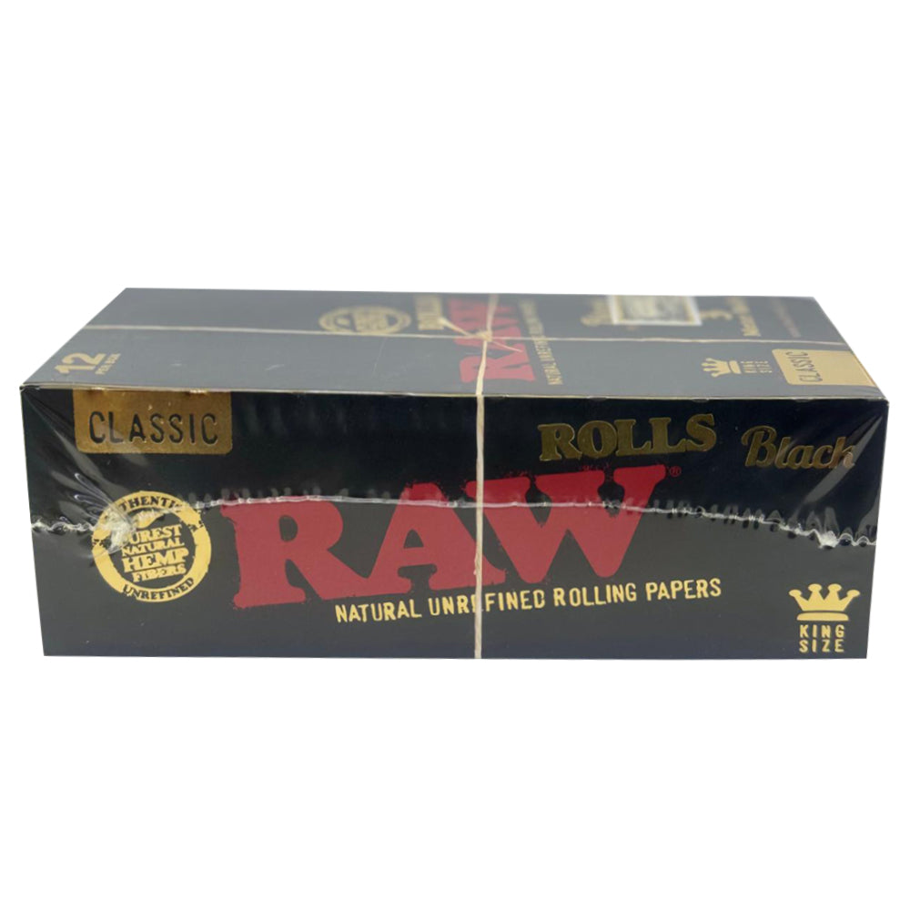 RAW Black Classic King Size Rolling Paper Roll 3 Meter (Pack of 12)