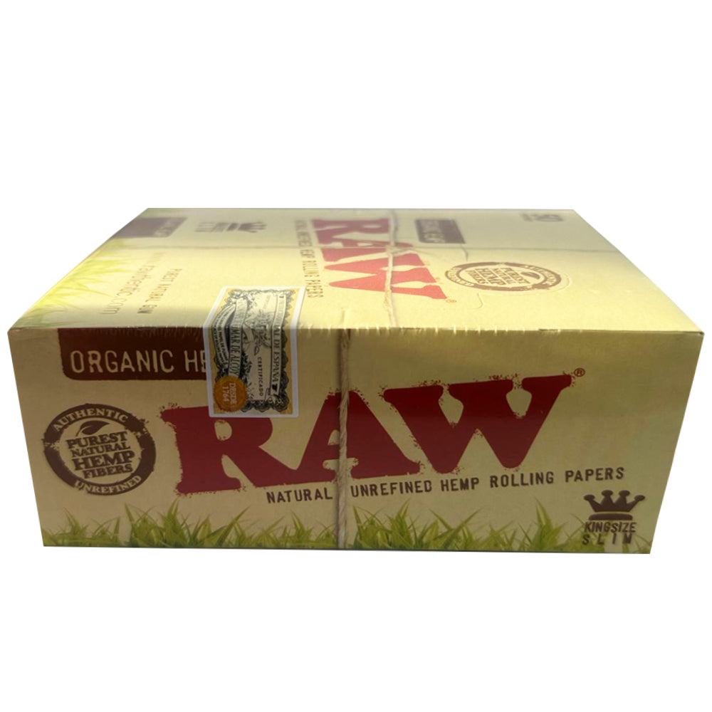 RAW Classic Organic Hemp Rolling Papers (King Size Slim, 50 Packs) - Unbleached, Pure Taste