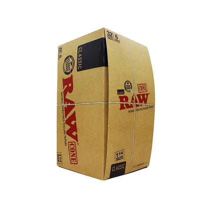 RAW Classic 1¼ Pre-Rolled Cones - 32 Pack Per Box - 6 Cones Per Pack