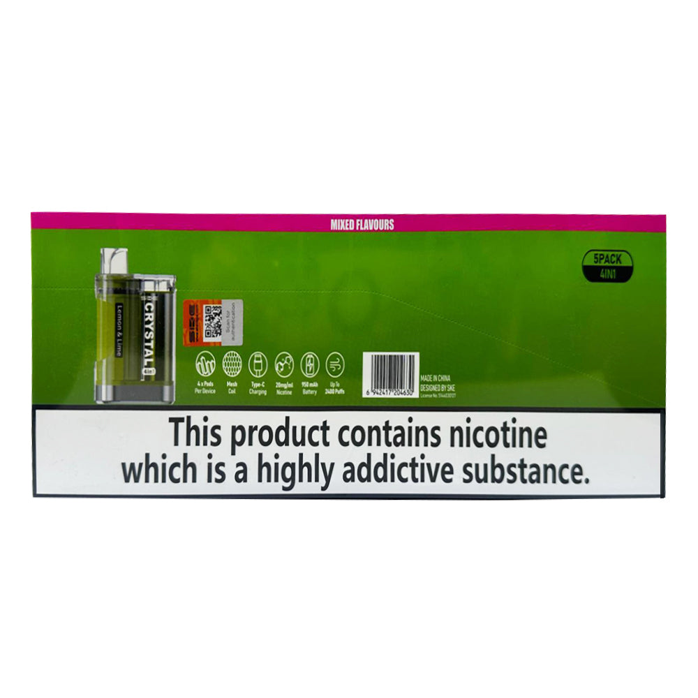 SKE Crystal 5xVape Pods (4in1) and get up to 2400 puffs