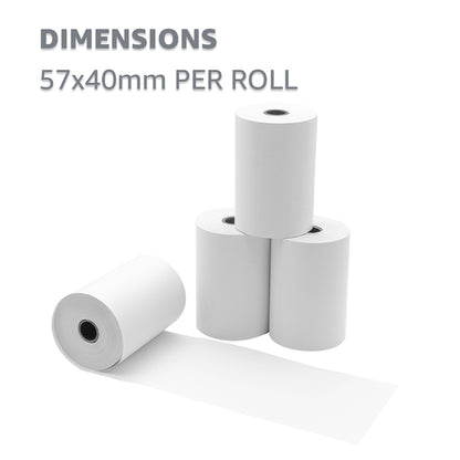 VIROSA Premium 57 x 40 mm Thermal Paper Till Receipt Rolls for PDQ Credit Card Machines, POS, and EPOS Systems – High-Quality Receipt Paper [Pack of 50]