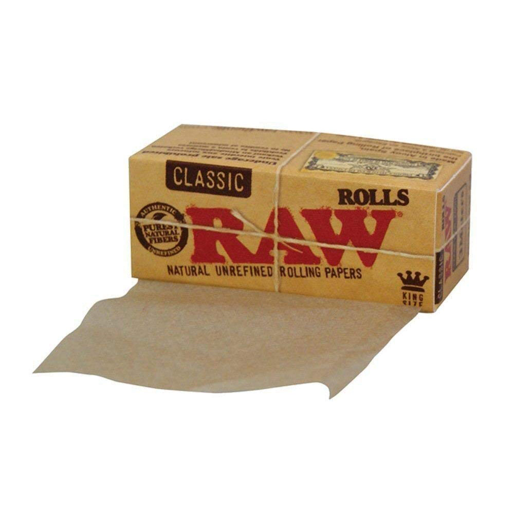 Raw Classic Rolls 12 Rolls of 3 m, Brown (Pack of 24)