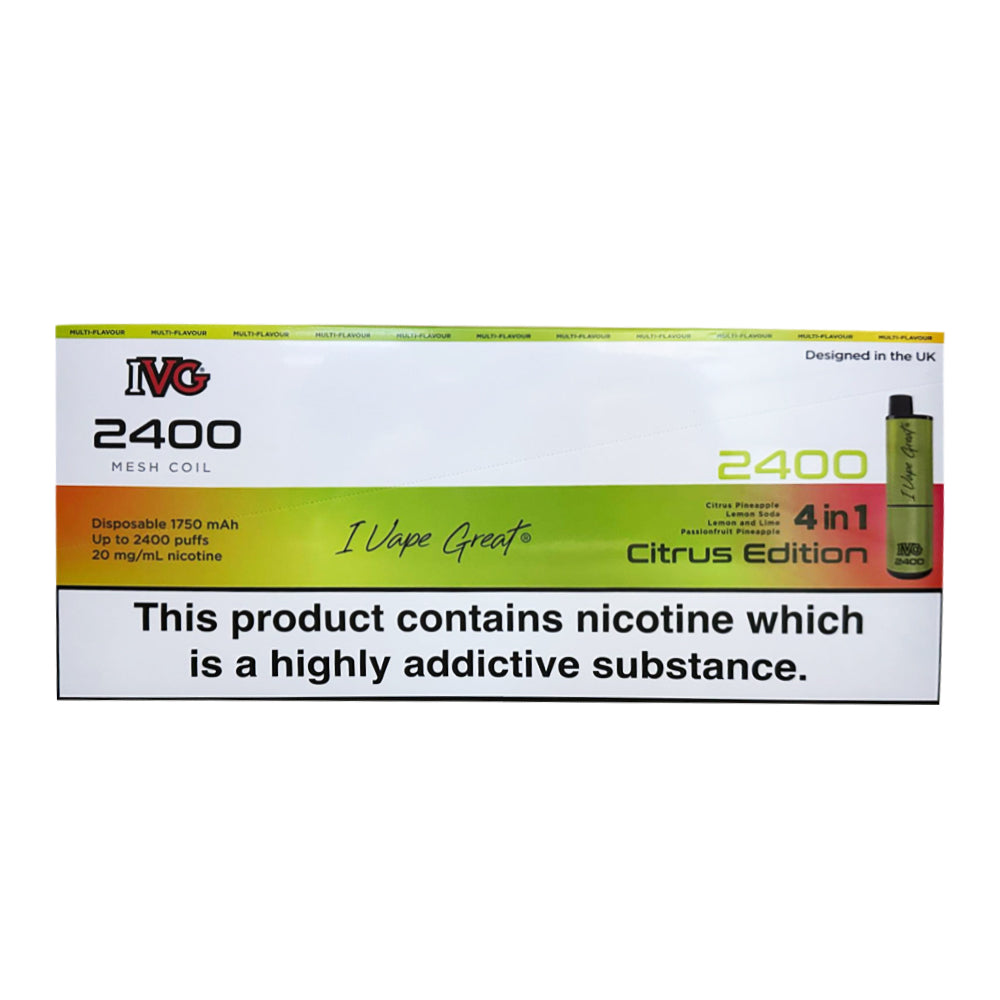 IVG 2400 Puffs Disposable Vape Pack of 5