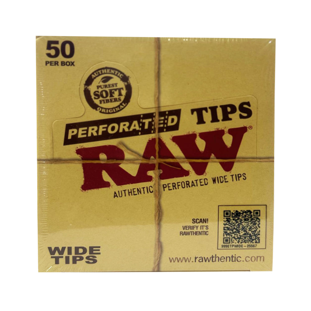RAW Authentic Perforated Wide Filter Tips (50 per Box)
