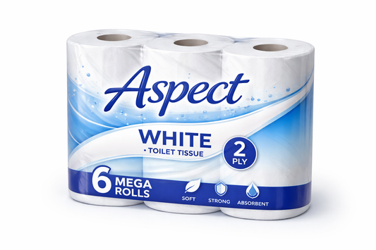 Aspect White Roll 2-Ply 6 Pack