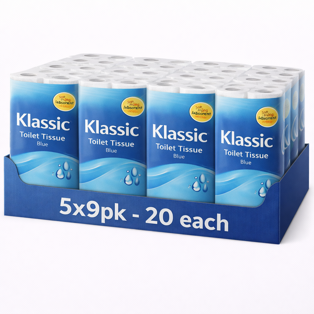 Klassic Toilet Tissue Blue 5 x 9 Pack