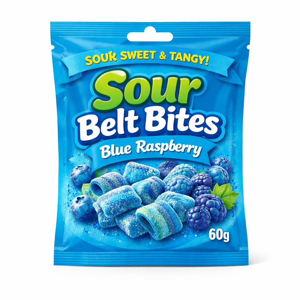 Sour Belt Bites 60g Blue Raspberry