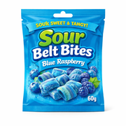 Sour Belt Bites 60g Blue Raspberry