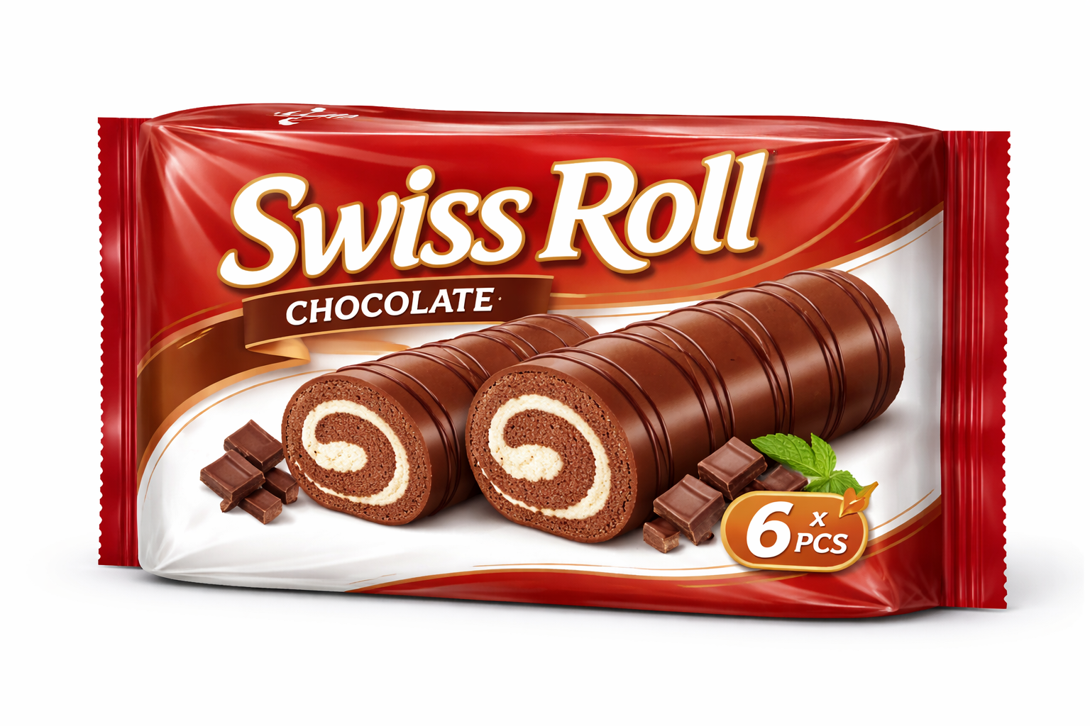 Swiss Roll Chocolate 6 x PCS