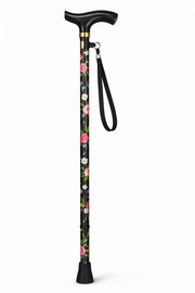 Black Floral Walking Stick