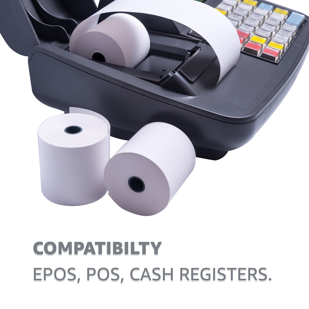VIROSA Premium 80 x 80 mm Thermal Paper Till Receipt Rolls for EPOS Printers, POS Terminals, Cash Registers – High-Quality, BPA-Free Receipt Paper [Pack of 20]