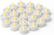 LED Candle Lights – Pack of 48 Flameless Tea Lights – Realistic Wave Design – Warm Yellow Glow – 3.5cm x 4cm – Battery Operated – Safe Electric Candles for Home, Events & Decorations